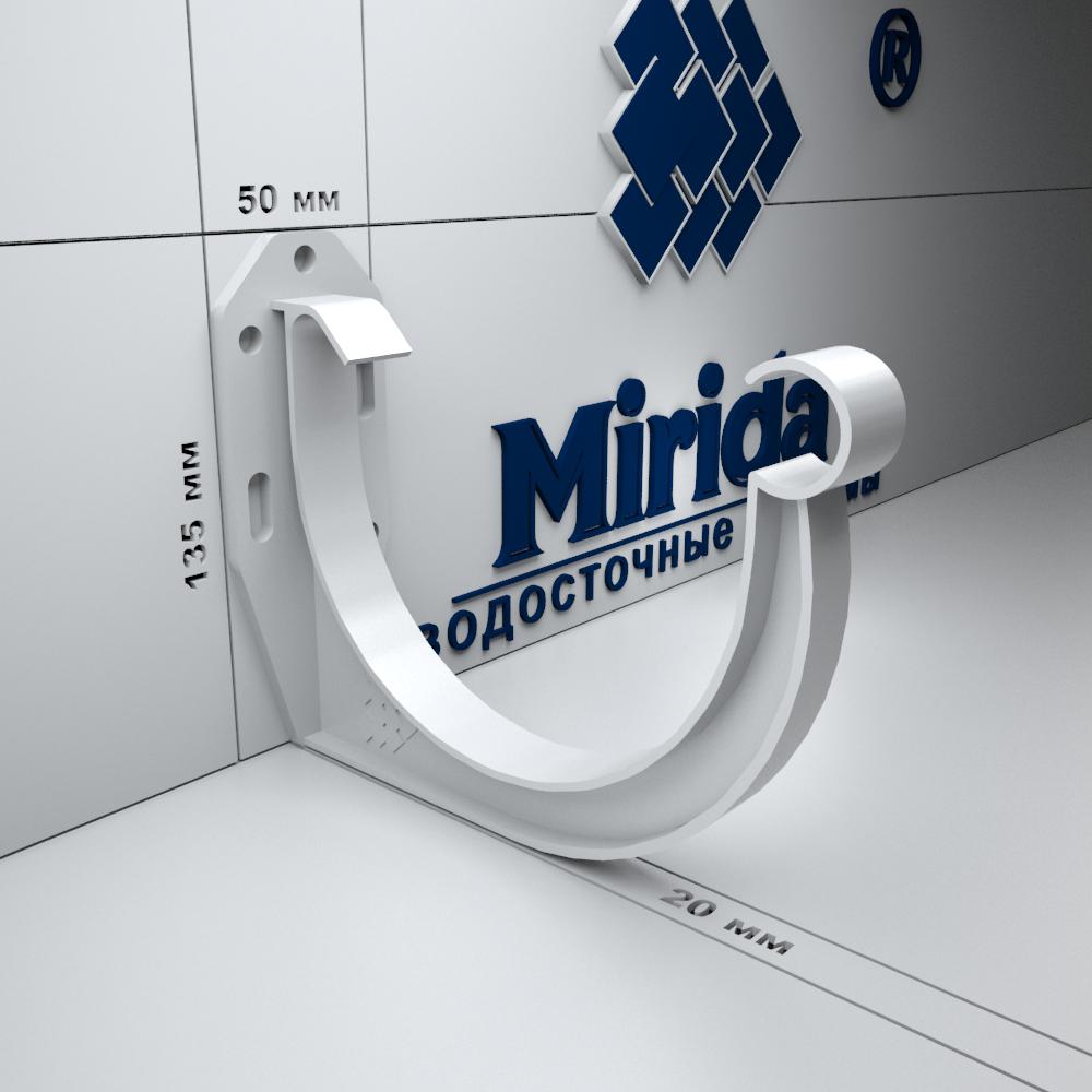 картинка Кронштейн желоба белый завода Mirida
