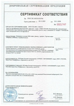 Сертификат на софиты и комплектующие